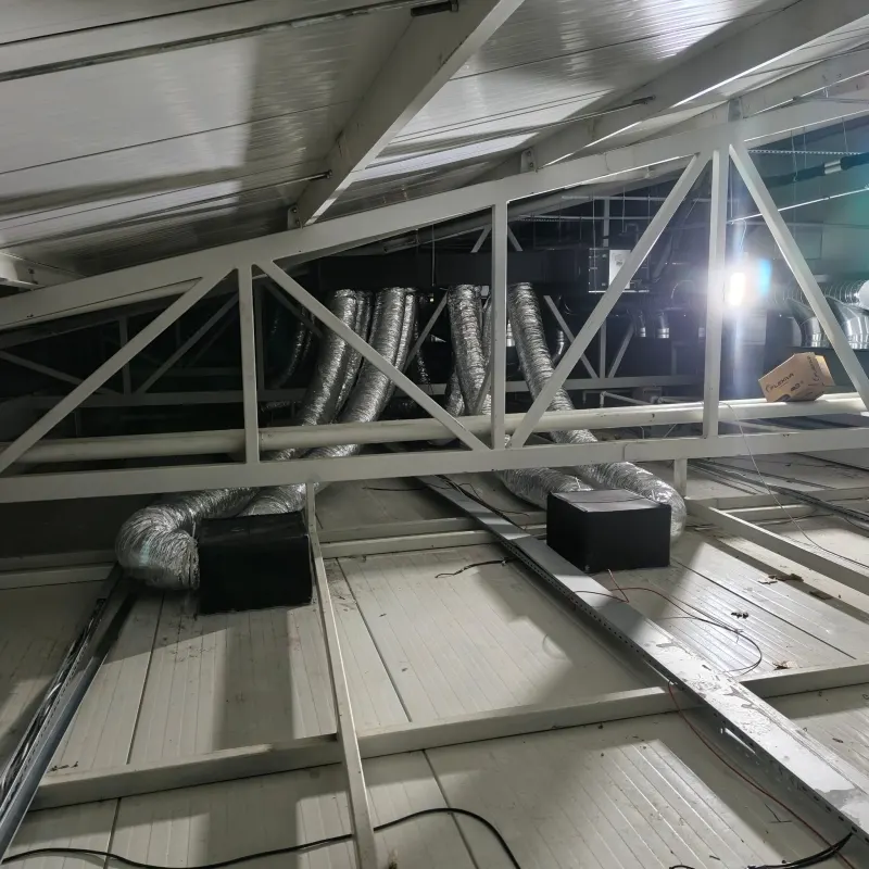Duct and unit installation in a roof void